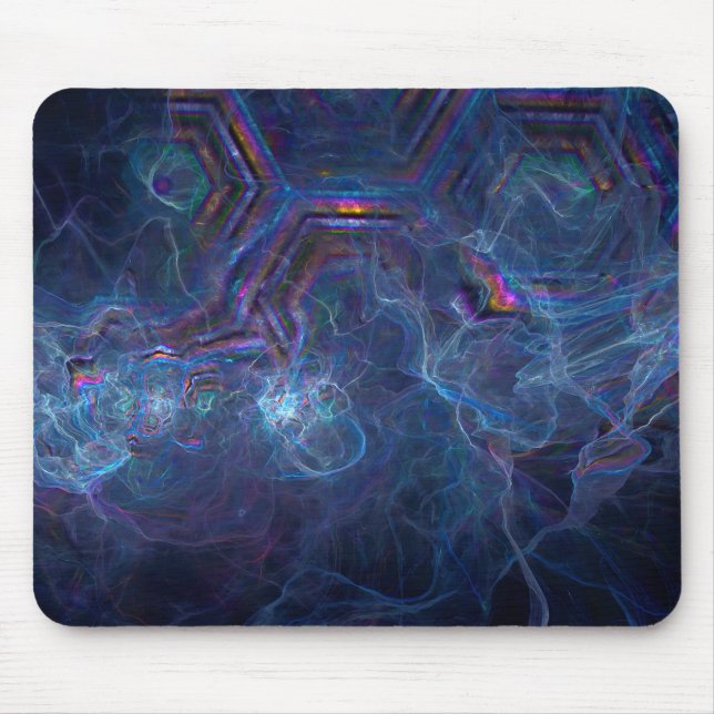 Abstract Fractal Nebula and Geometric Morph Mouse Pad (Front)