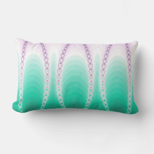 Abstract Fractal Pattern - Green Purple Gradient Lumbar Pillow