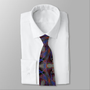 abstract fractal pattern neck tie