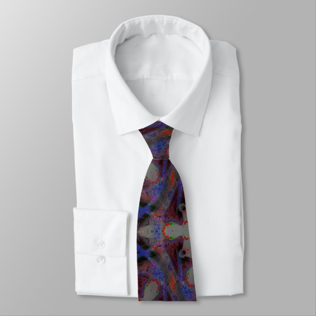 abstract fractal pattern neck tie (Tied)