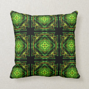 abstract fractal pattern throw pillow