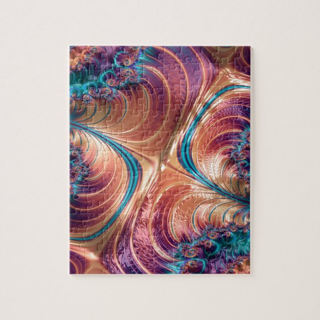 Abstract fractal patterns and shapes. Fractal Art Jigsaw Puzzle (Vertical)