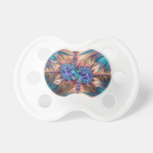 Abstract fractal patterns and shapes. Fractal Art Pacifier (Front)