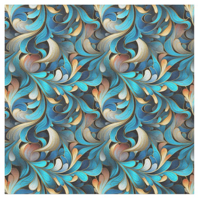 Abstract Fractal Patterns Fabric (Close Up)