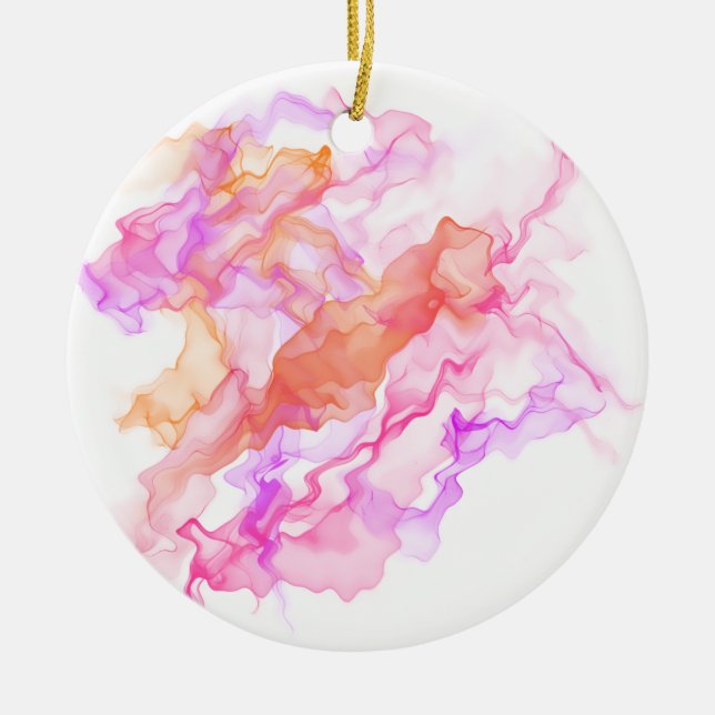Abstract  Fractal Smoke Ceramic Ornament (Front)
