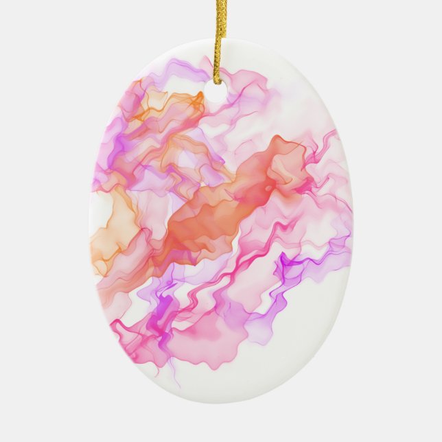 Abstract  Fractal Smoke Ceramic Ornament (Front)