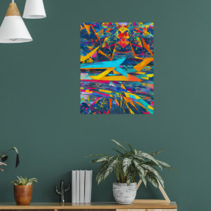 Abstract fractal texture poster