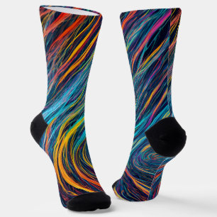 Abstract fractal texture socks