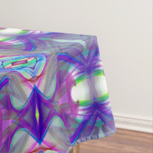 Abstract Fractal Waves Geometric Tablecloth