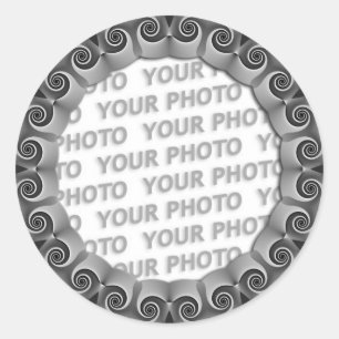 Abstract frame ARTs GEO 1 + your photo Classic Round Sticker