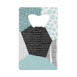 Abstract Freehand Drawing: Artistic Background. Credit Card Bottle Opener