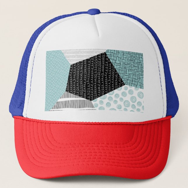 Abstract Freehand Drawing: Artistic Background. Trucker Hat (Front)