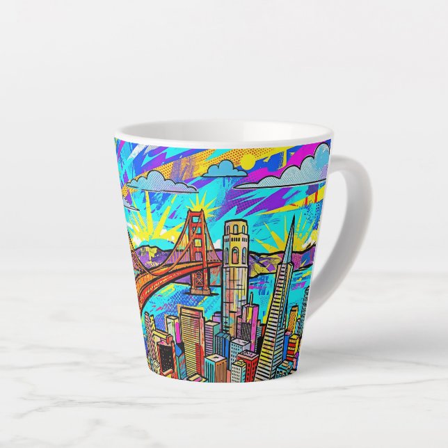 Abstract Frisco Latte Mug (Right Angle)