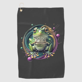 Abstract Frog Symphony Golf Towel