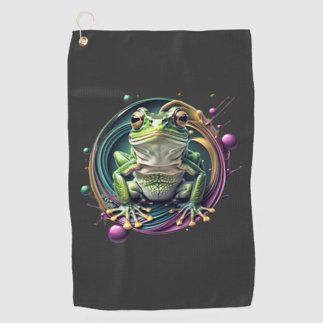 Abstract Frog Symphony Golf Towel (Front)