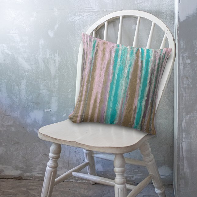 Abstract Frosted Colour Run Throw Pillow (Creator Uploaded)