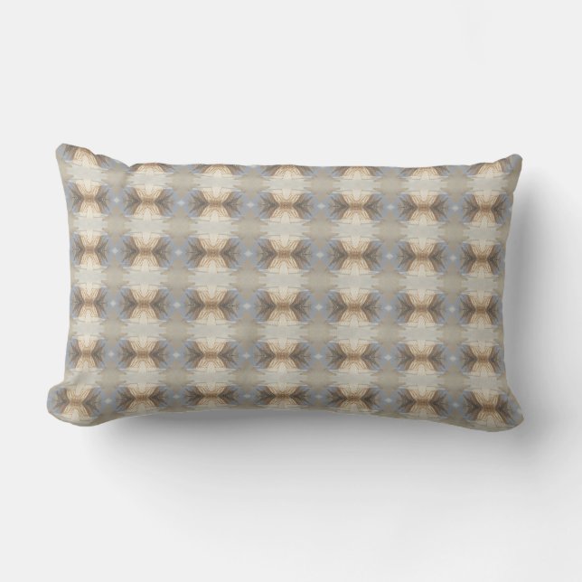 Abstract Frozen Marsh Gray Outdoor Lumbar Pillow (Front)