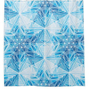Abstract frozen star snowflakes seamless pattern