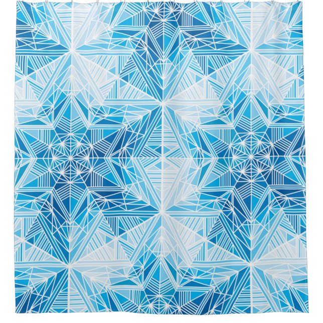 Abstract frozen star snowflakes seamless pattern (Front)