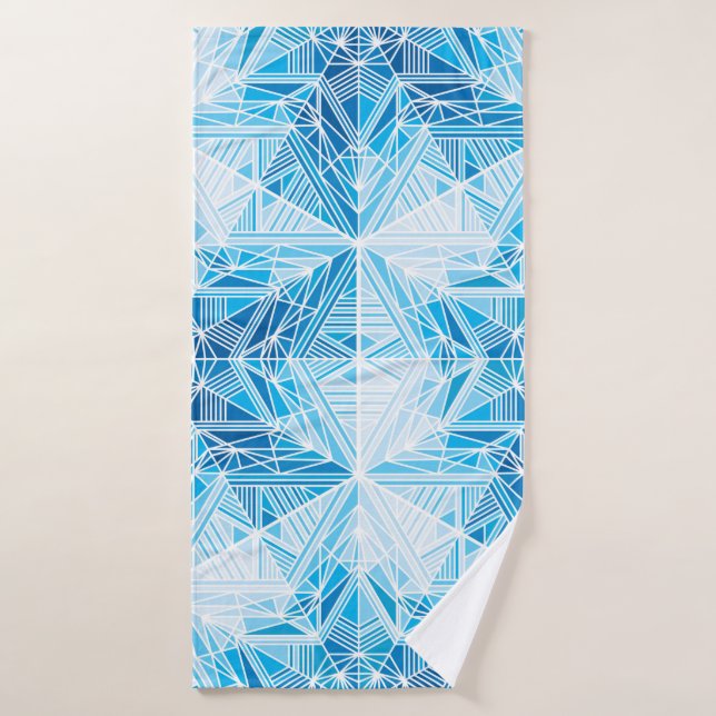 Abstract frozen star snowflakes seamless pattern bath towel (Bath Towel)