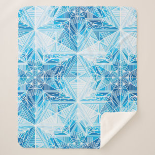 Abstract frozen star snowflakes seamless pattern sherpa blanket