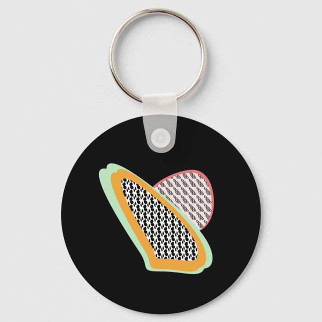 Abstract Fruit Papaya Dragonfruit Pattern   Keycha Keychain (Front)