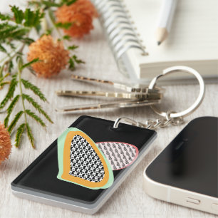 Abstract Fruit Papaya Dragonfruit Pattern Keychain