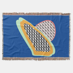 Abstract Fruit Papaya Dragonfruit Pattern Throw B Blanket