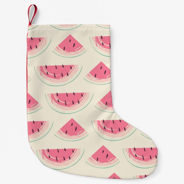 Abstract fruit seamless pattern. Creative colorful Small Christmas Stocking (Front)