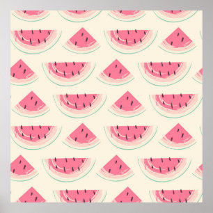 Abstract fruit seamless pattern. Creative colourfu Poster