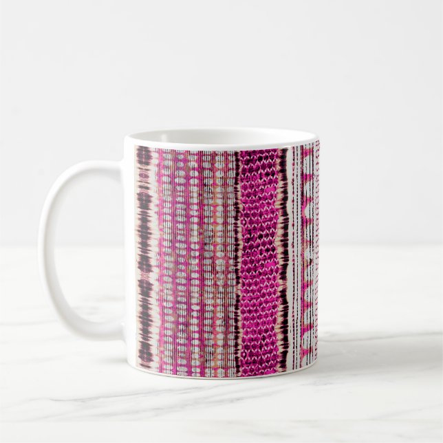 abstract fuchsia colourful ethnic border pattern coffee mug (Left)