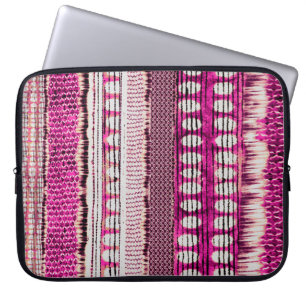 abstract fuchsia colourful ethnic border pattern laptop sleeve