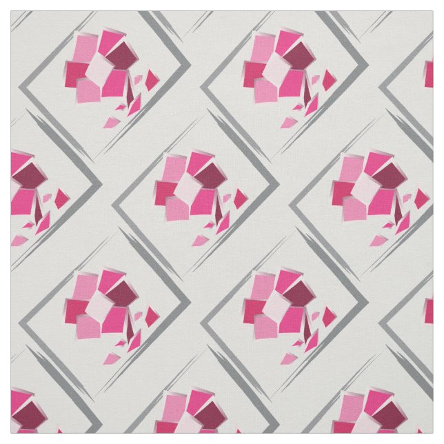 Abstract fuchsia flower fabric (Swatch)