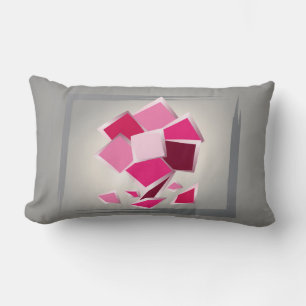 Abstract fuchsia flower lumbar pillow
