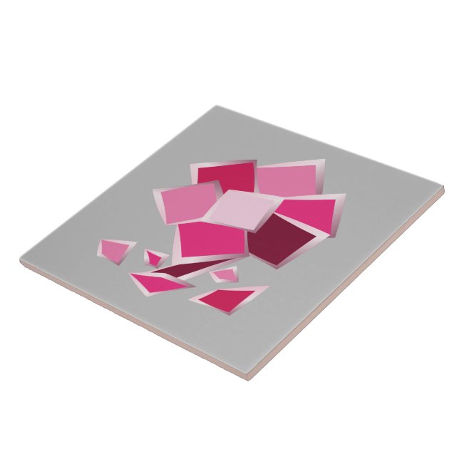 Abstract fuchsia flower tile (Side)