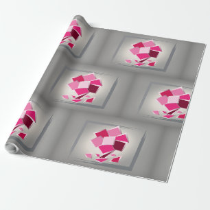 Abstract fuchsia flower wrapping paper