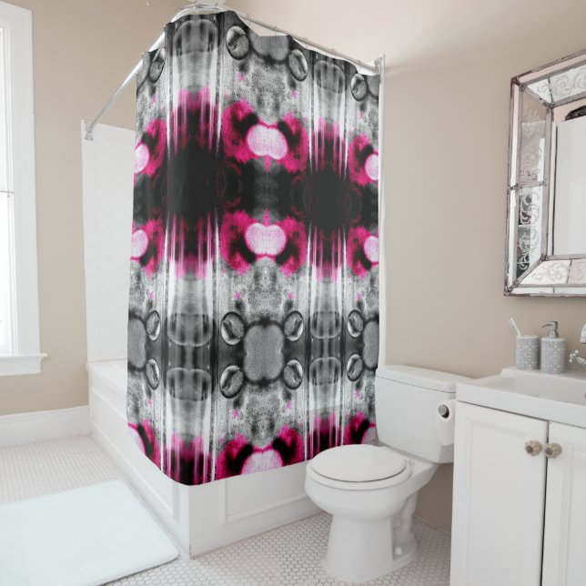 Abstract Fuchsia, Grey and Black Grain Photo Art (In Situ)