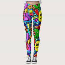 Abstract Fun Colourful Leggings