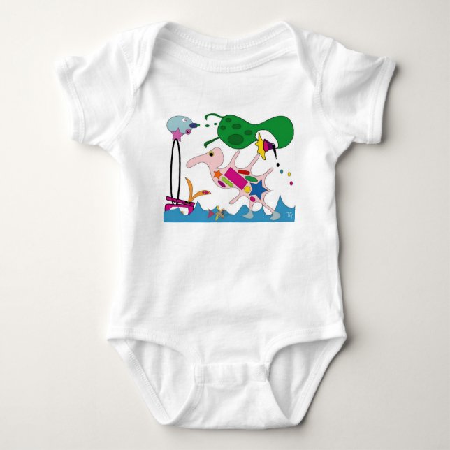 Abstract fun for kids baby bodysuit (Front)