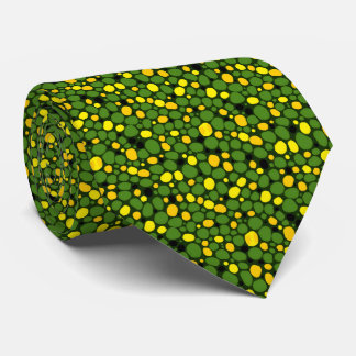 Abstract Fun Green Yellow Black Corn Peas Pattern Tie