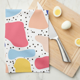 Abstract fun modern cute kids summer shapes figure kitchen towel