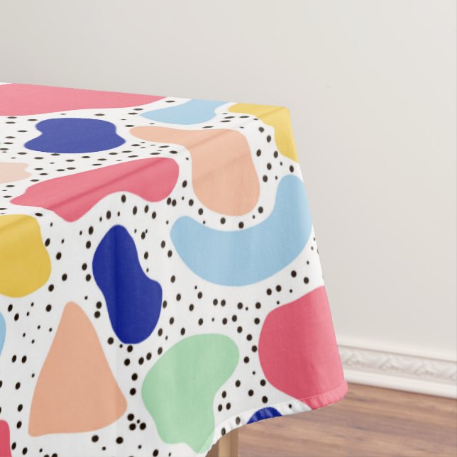 Abstract fun modern cute kids summer shapes figure tablecloth (In Situ)