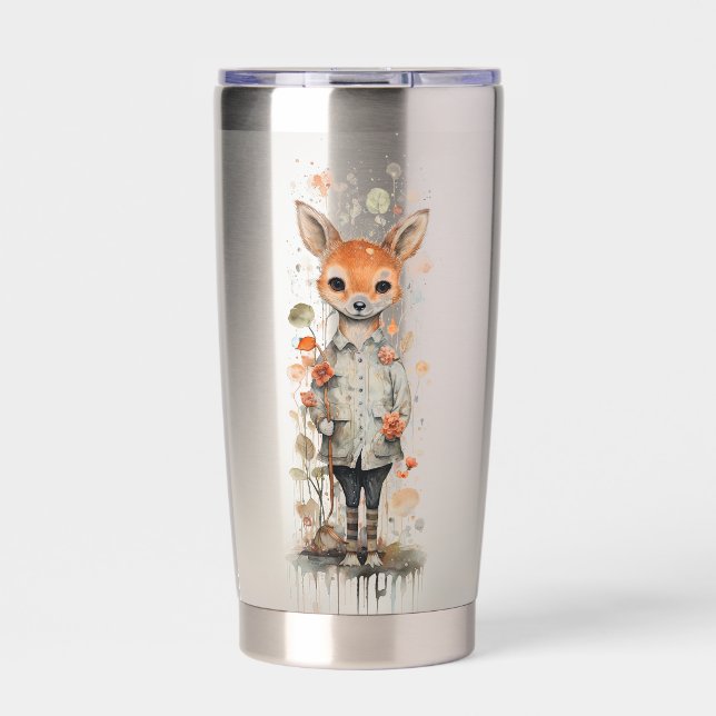 Abstract Funky Fox Lady Insulated Tumbler (Front)