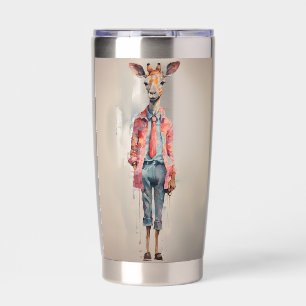 Abstract Funky Male Giraffe Insulated Tumbler