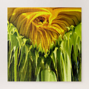 Abstract funky retro Sunflower, scared geometry  Jigsaw Puzzle