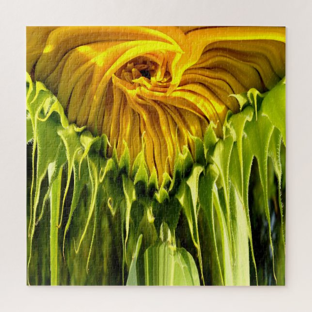 Abstract funky retro Sunflower, scared geometry  Jigsaw Puzzle (Vertical)