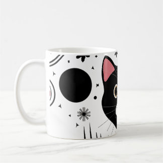 Abstract Funny Black Cat  Coffee Mug
