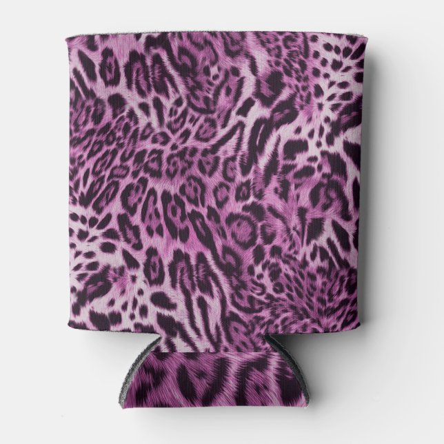 Abstract furry leopard skin, pattern design. can cooler (Front)