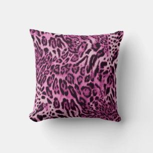abstract furry leopard skin pattern throw pillow