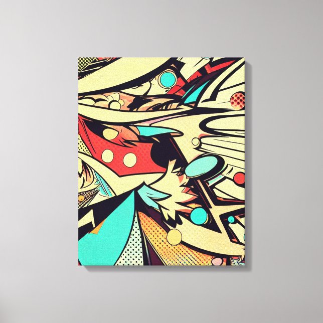 Abstract Fusion: Lichtenstein Inspired #1 Canvas Print (Front)